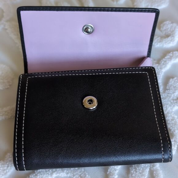 COACH Classic Trifold Wallet🖤 Black & Lavender - Picture 12 of 15